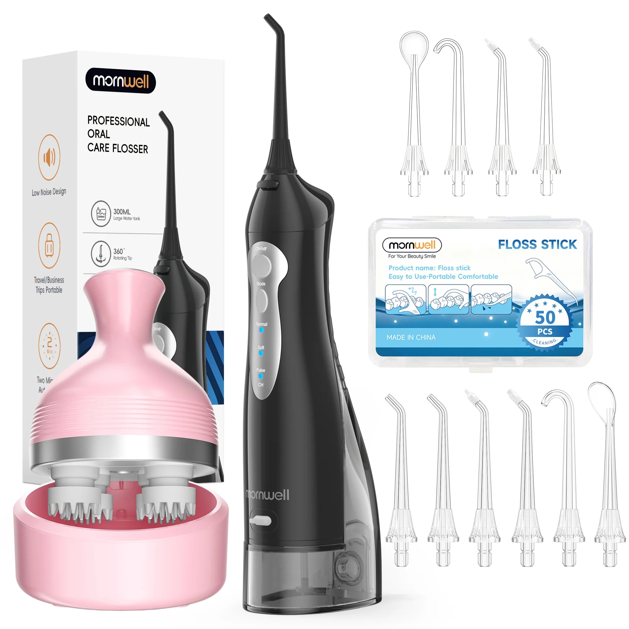 Portable Oral Irrigator and Electric Scalp Massager Kit - 24