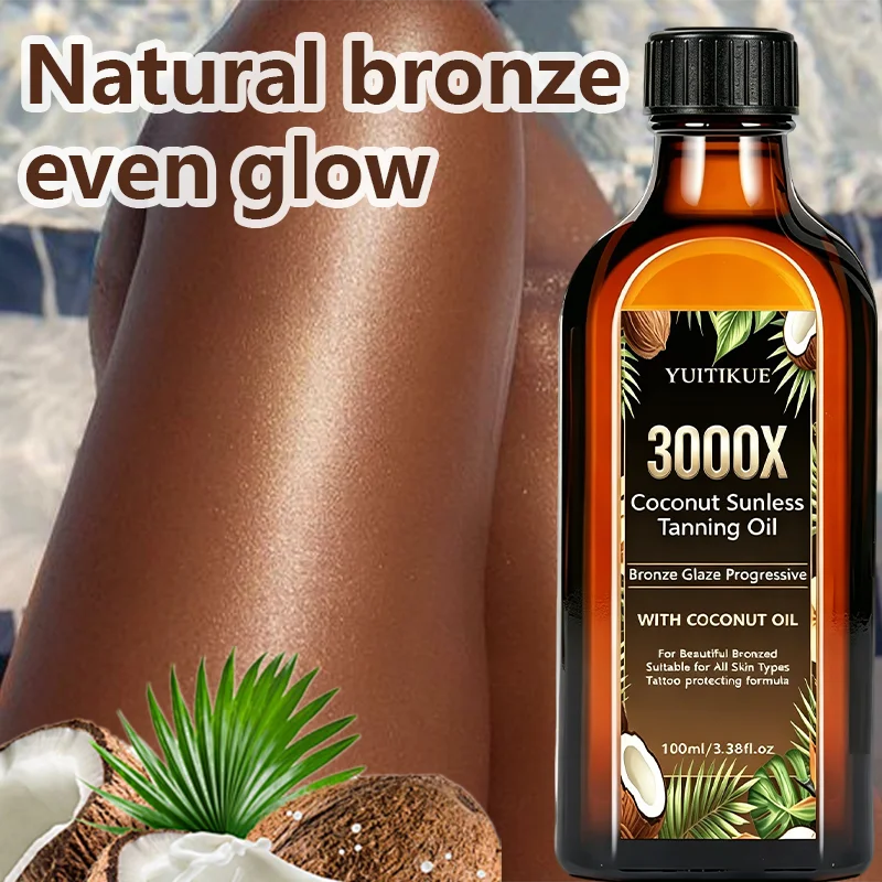 YUITIKUE Coconut Sunless Tanning Oil Progressive Bronze Glow 100ml