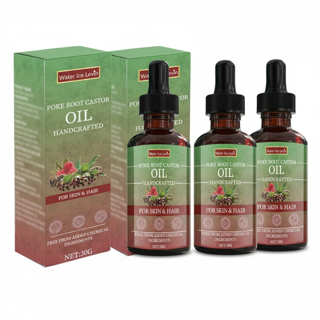 Poke Root Castor Oil Natural Moisturizing Serum for Skin and Hair