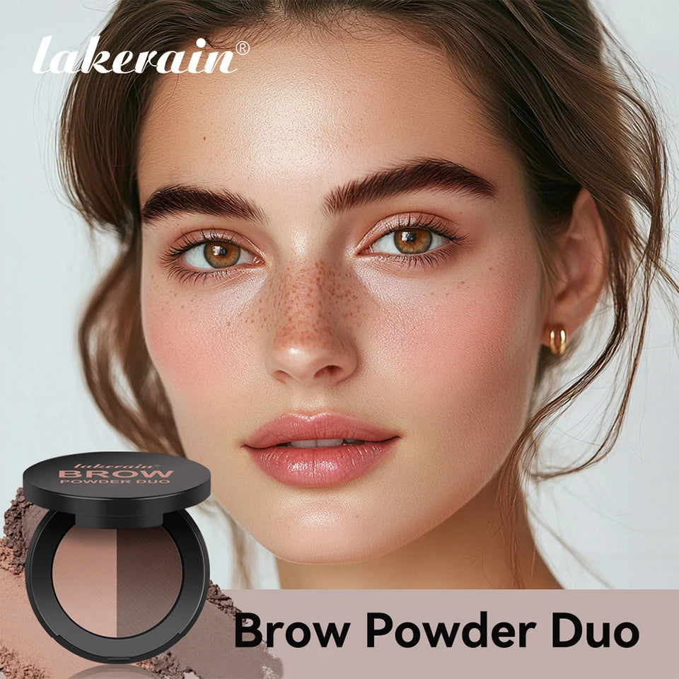 Dual-Tone Eyebrow Powder Palette with Brush