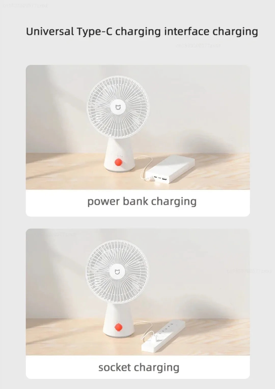 Mijia Portable Desk Fan Rechargeable USB Handheld Cooling Mini Fan - 11
