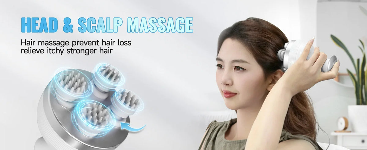 Electric Waterproof Scalp and Body Massager for Stress Relief