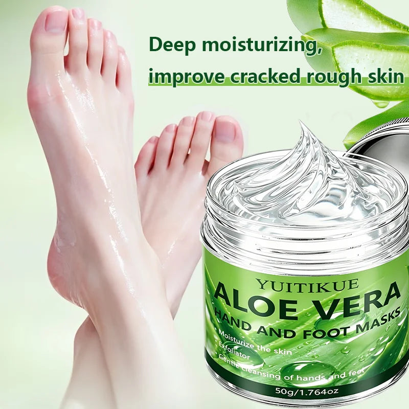YUITIKUE Aloe Vera Hand and Foot Mask Deep Hydrating Exfoliating Cream - 5