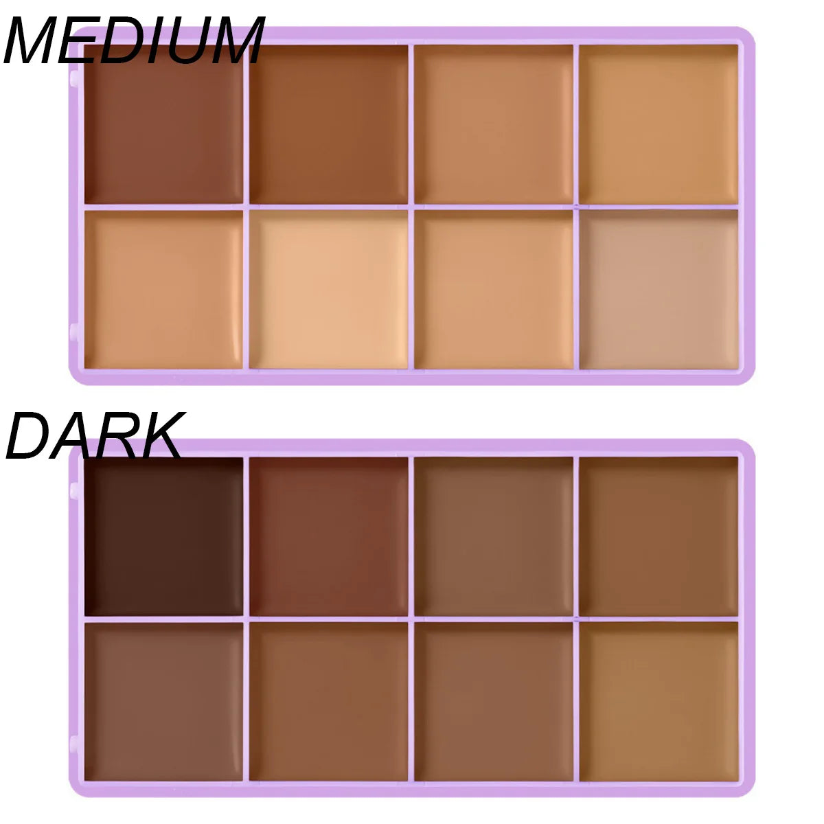8-Shade Waterproof Cream Concealer Palette for Full Coverage - 16