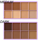 8-Shade Waterproof Cream Concealer Palette for Full Coverage