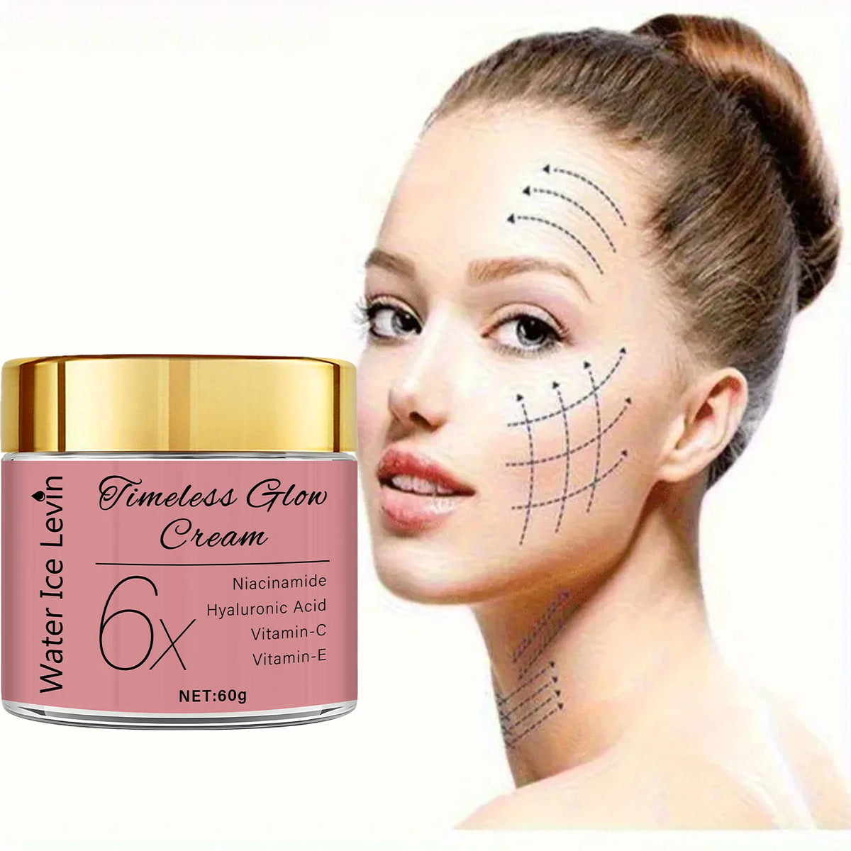 Water Ice Levin Timeless Glow Face Cream Brightening Moisturizer 60g