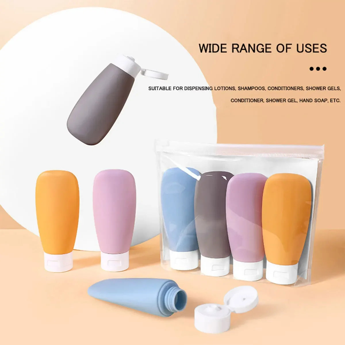 Leak-Proof Silicone Travel Bottles for Toiletries