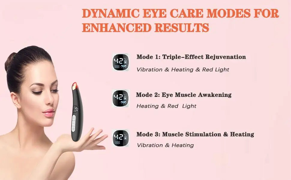 3-in-1 Heated Eye and Face Rejuvenation Massaging Wand