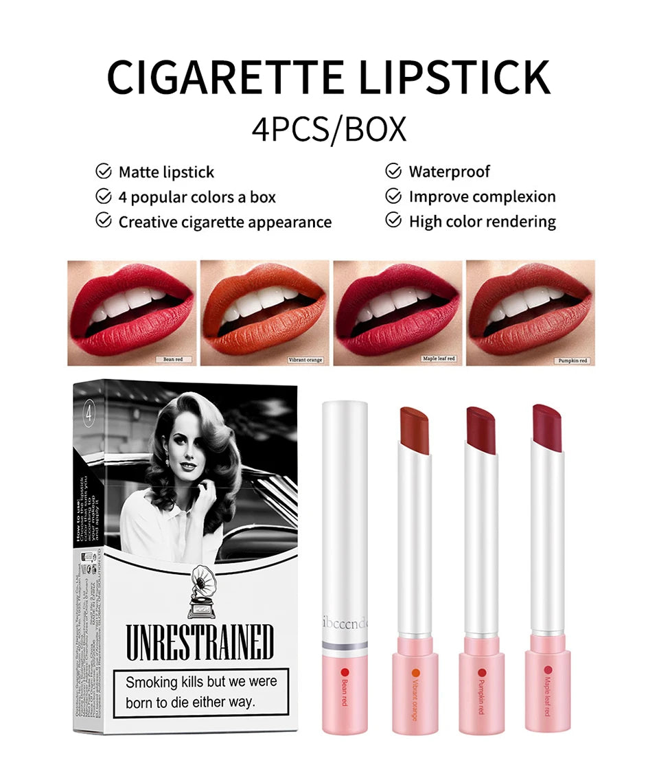 Matte Velvet Cigarette Lip Tint Set - 8