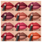 Professional 12-Piece Waterproof Lip Liner Pencil Set