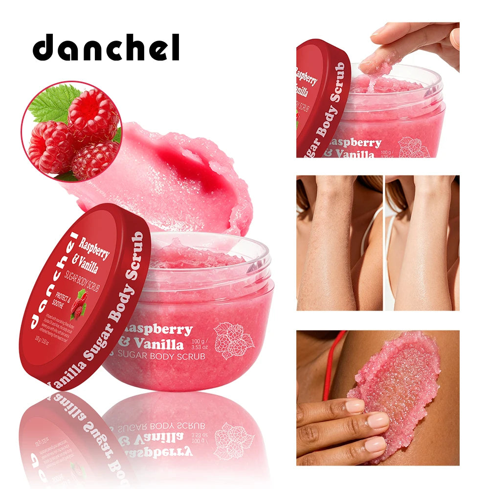 Raspberry and Vanilla Sugar Body Scrub for Smooth Skin - 1