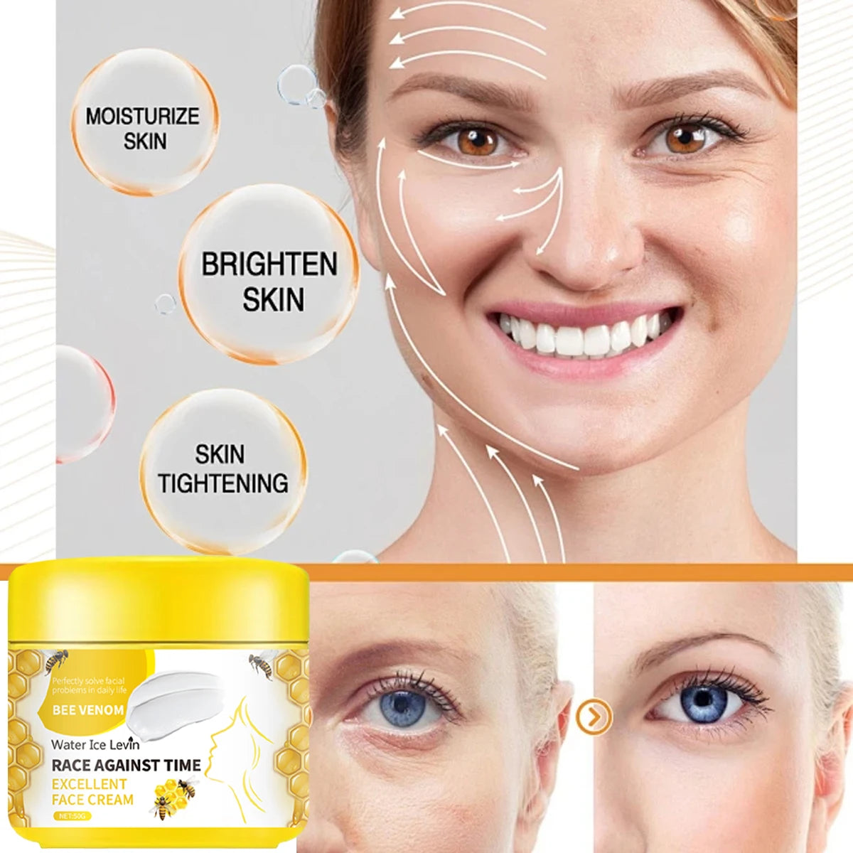 Bee Venom Niacinamide Face Cream Hydrating Firming Anti Aging Moisturizer - 4