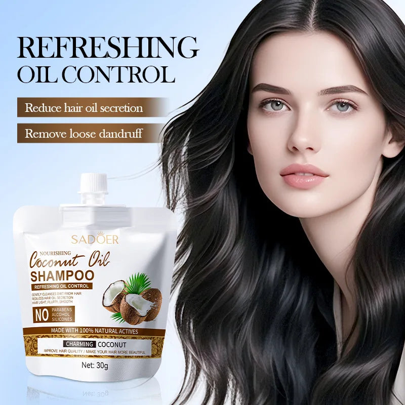 SADOER Nourishing Coconut Oil Shampoo Portable Travel Size Hair Cleanser