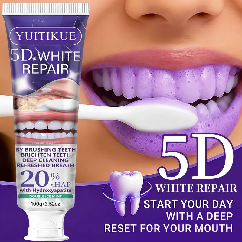 YUITIKUE 5D White Repair Toothpaste Enamel Brightening and Fresh Breath
