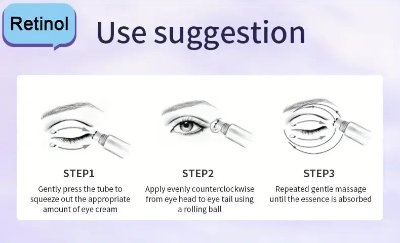 Retinol Eye Cream Roller Anti Aging Moisturizer for Dark Circles