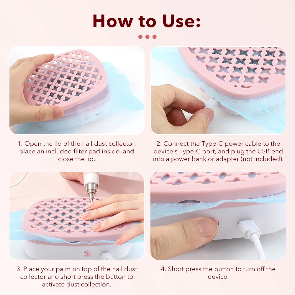 USB Nail Dust Collector and Vacuum for Home Manicures