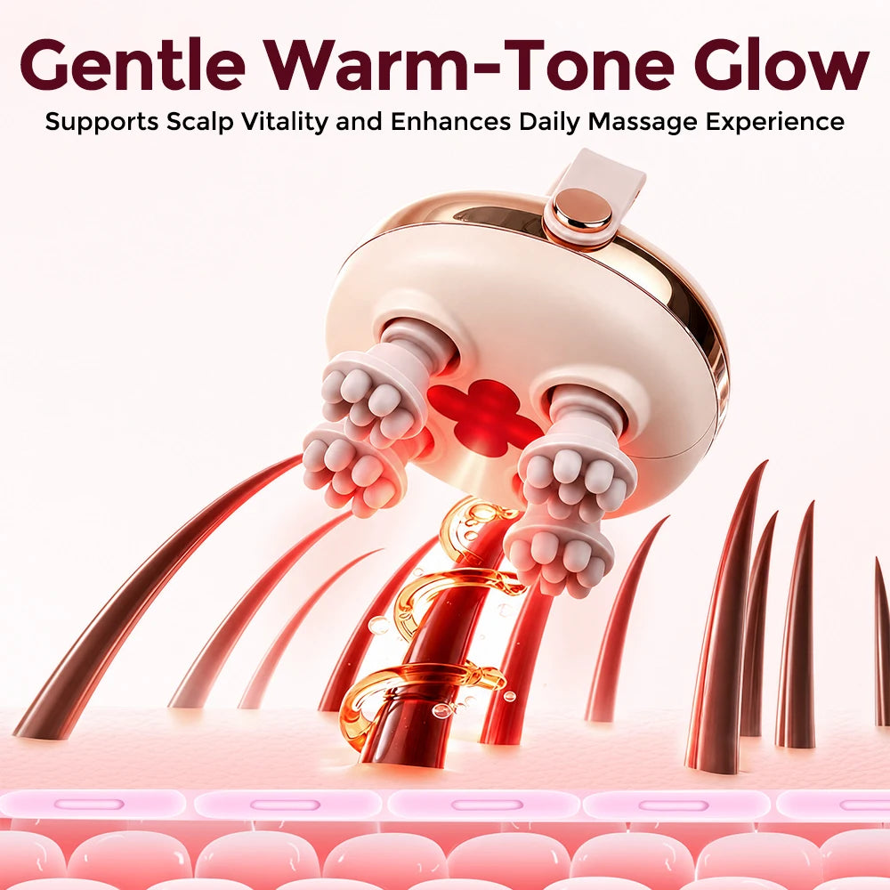 Electric Waterproof Scalp Massager for Hair Growth and Relaxation