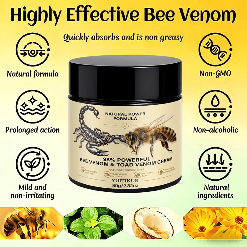 YUITIKUE Bee and Toad Venom Joint Cream Natural Body Nourishing Balm - 4