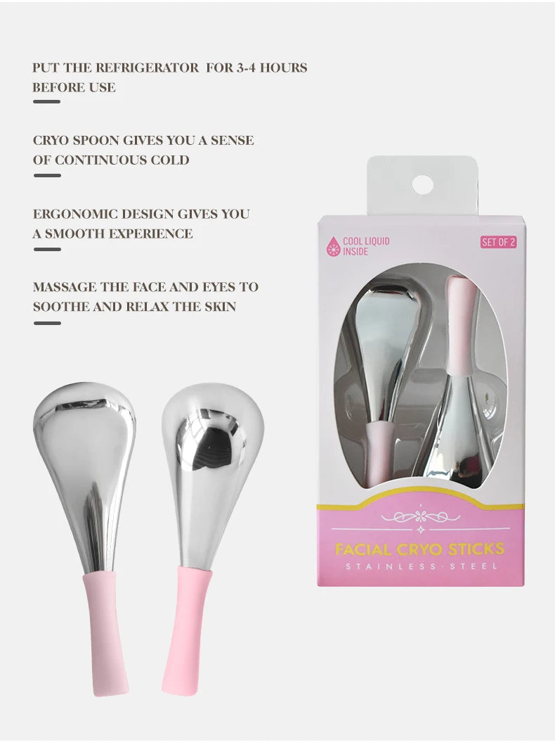 Stainless Steel Facial Cryo Sticks for Puffiness and Skin Cooling
