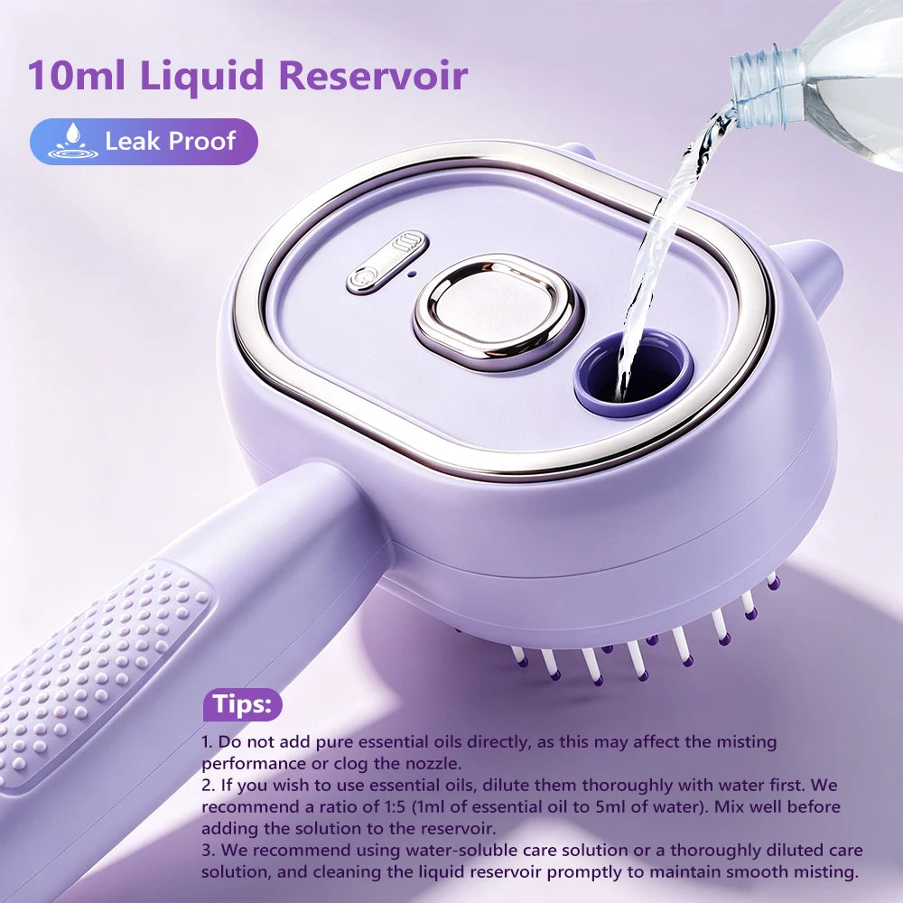 Electric Mist Spray Scalp Massaging Hair Brush