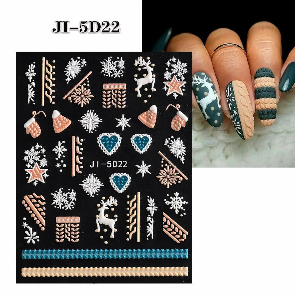 3D Christmas Cartoon Nail Art Stickers