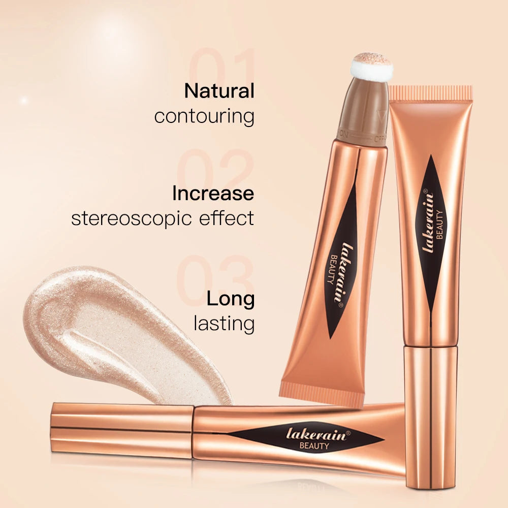 Liquid Face Contour and Highlighter Wand with Cushion Applicator