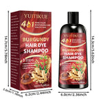4 in 1 Burgundy Hair Dye Shampoo Natural Ginger Herbal Formula 100ml