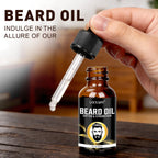 LOCKMIO Beard Growth Oil Balm and Brush Grooming Kit for Men