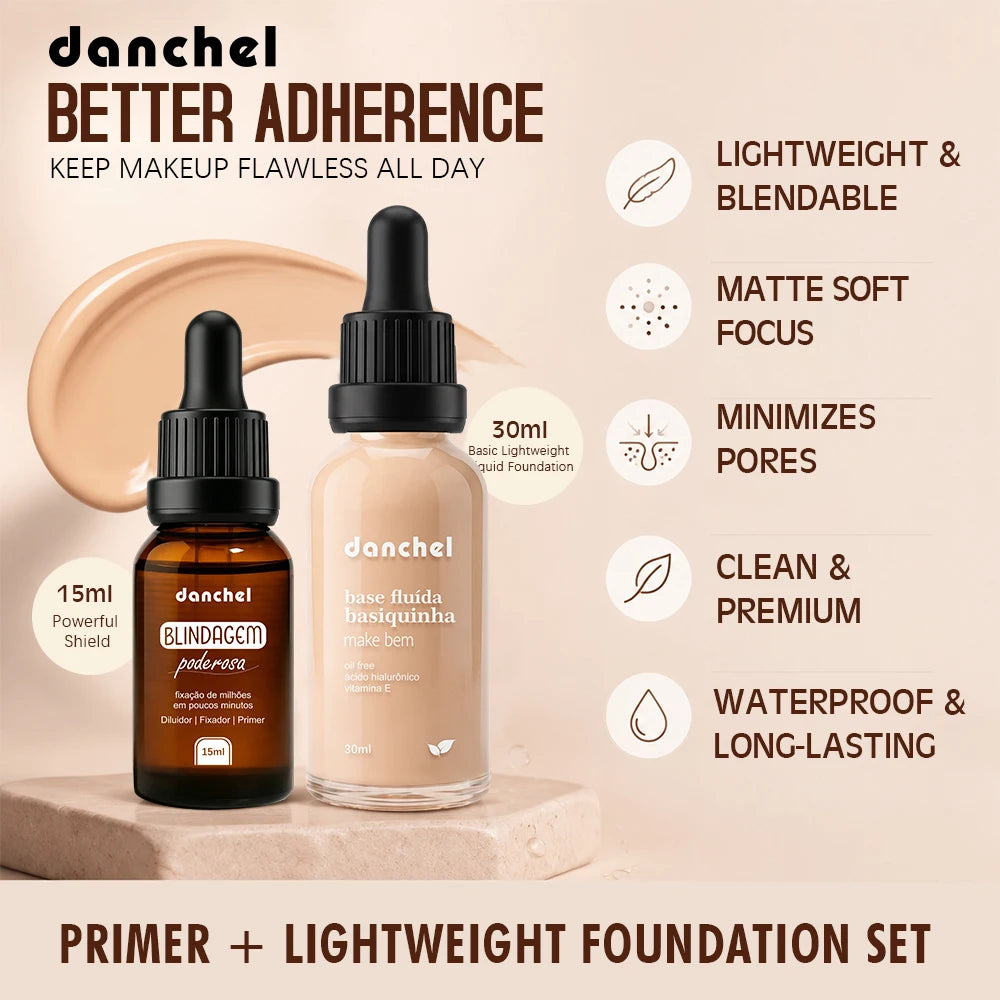 Liquid Foundation and Primer Makeup Set for Long-Lasting Coverage - 4