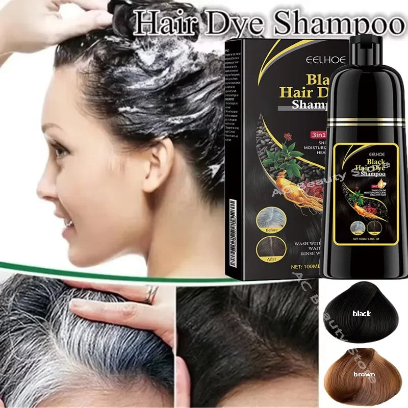 100ml 3 in 1 Herbal Hair Dye Shampoo for Gray Hair Coverage - 1