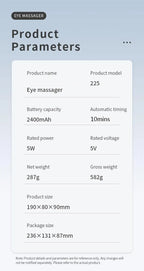 Smart Eye Massager with Cooling and Vibration for Eye Strain Relief