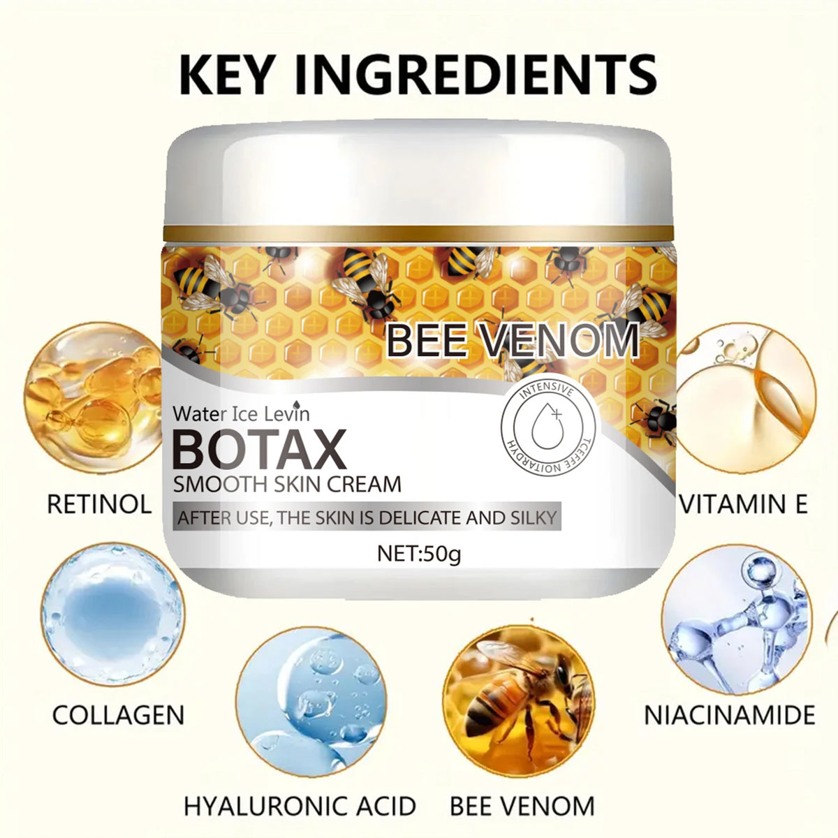 Bee Venom Botox Face Cream Anti Aging Moisturizing Skin Treatment 50g