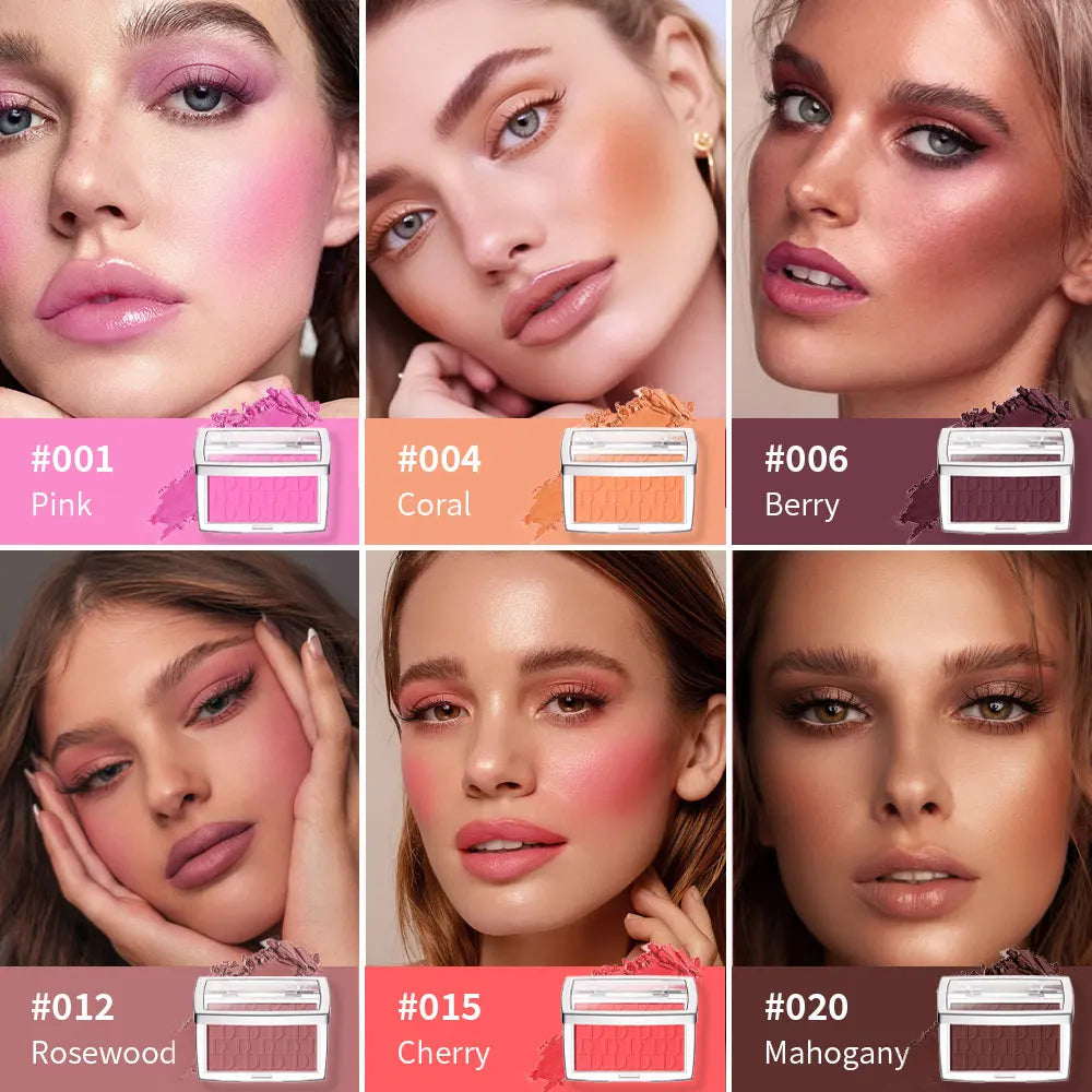 Embossed Matte Blush Palette with Makeup Brush