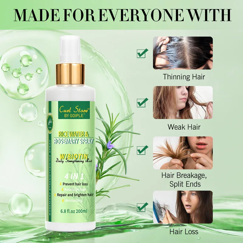 Goiple Rice Water and Rosemary Hair Spray with Biotin for Hair Growth
