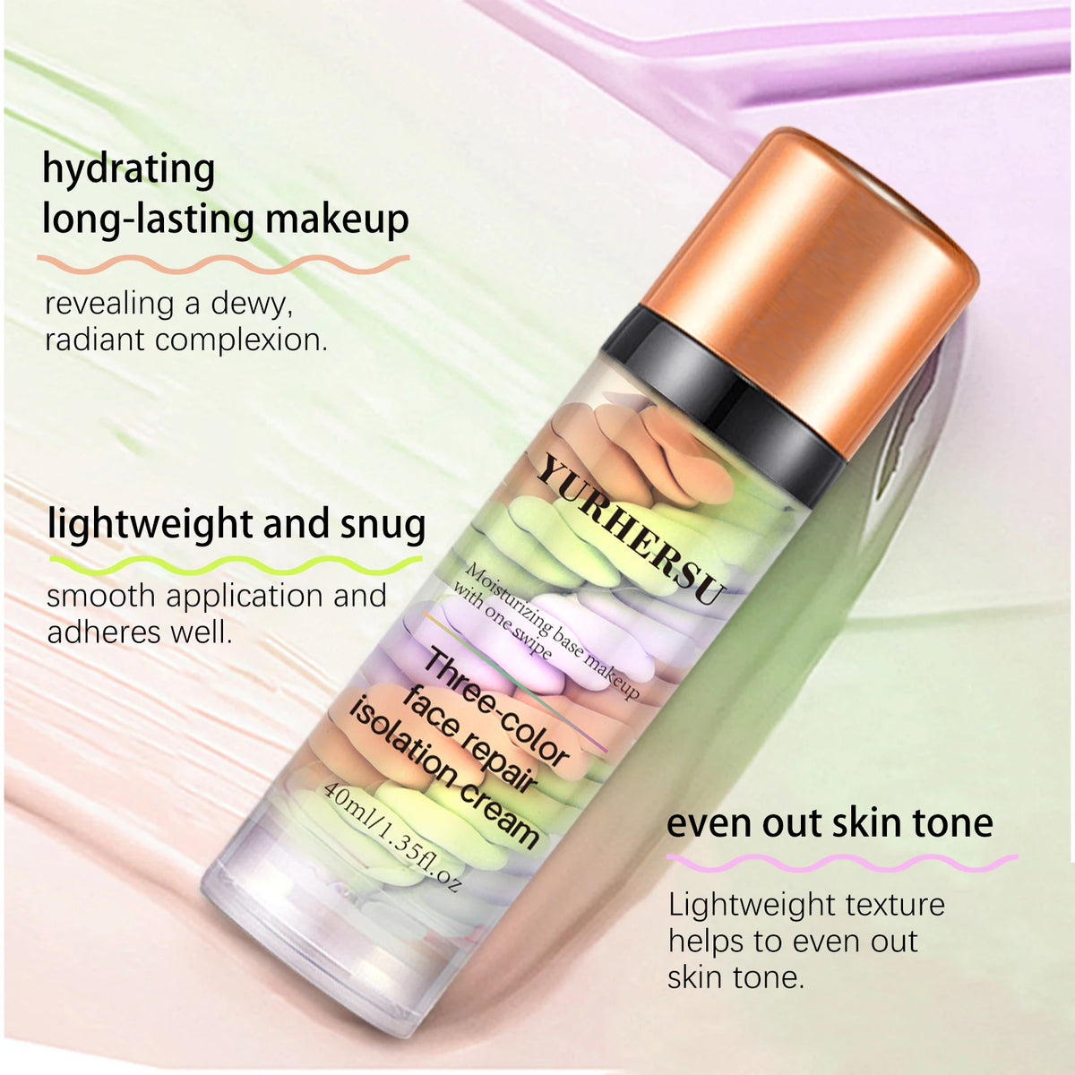 Yurhersu Three Color Face Primer Concealer Brightening Makeup Base