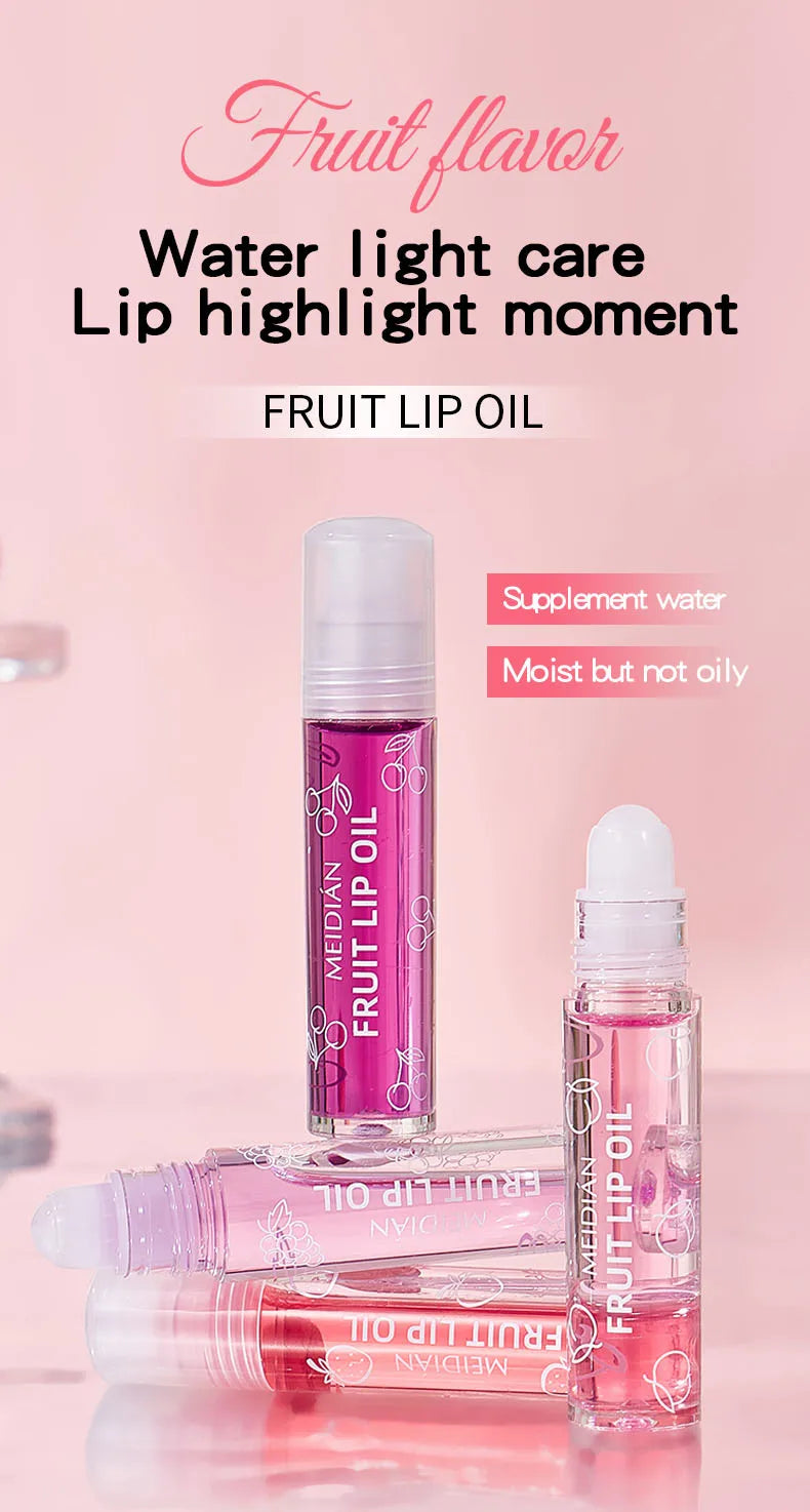 4 Piece Fruit Lip Oil Set Moisturizing Gloss for Dry Lips