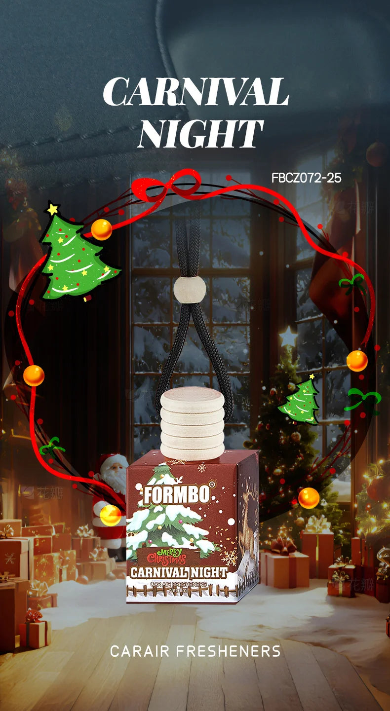 4pc Christmas Car Air Freshener Set Hanging Perfume Diffuser