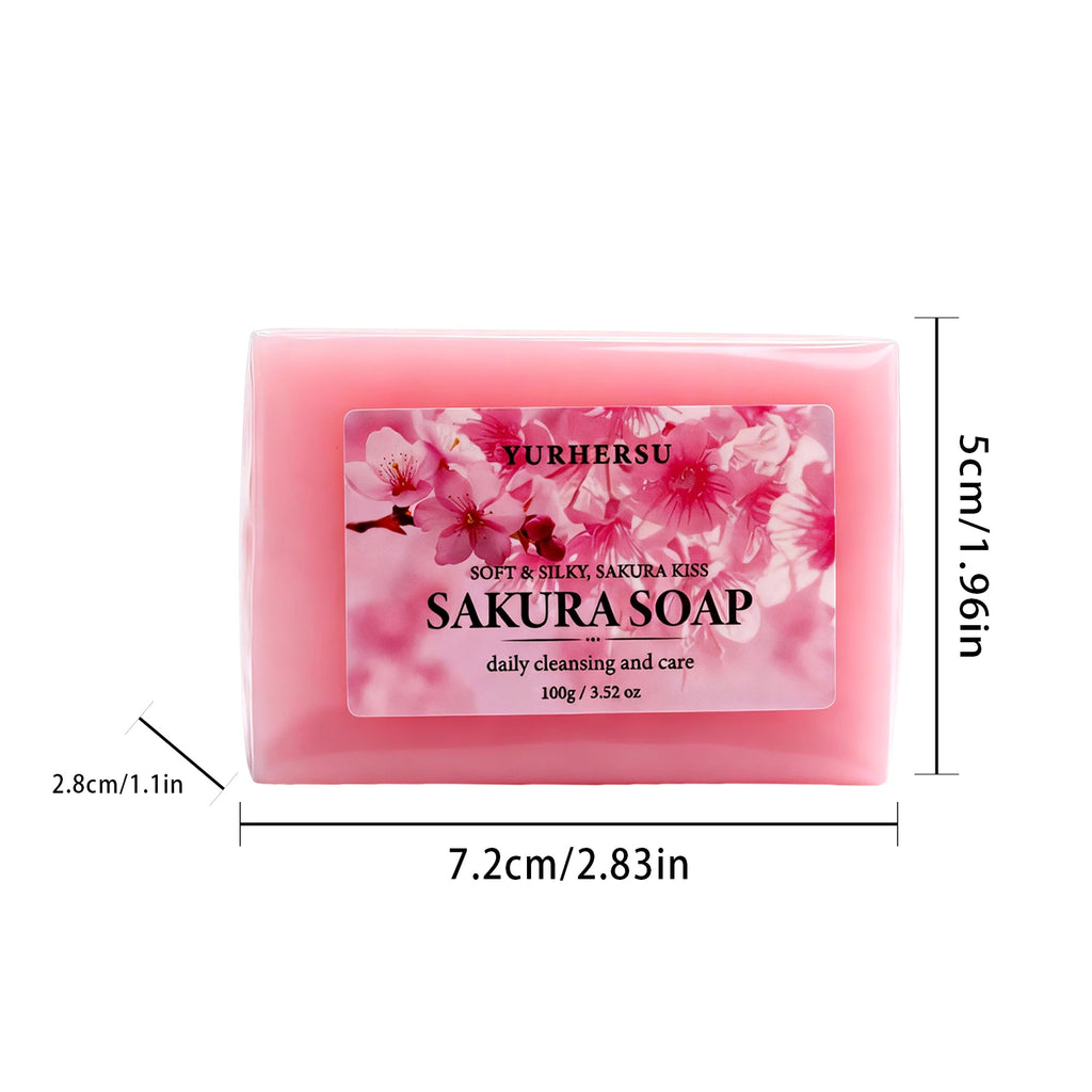Handmade Sakura Soap Moisturizing Floral Scent Bar for Face and Body
