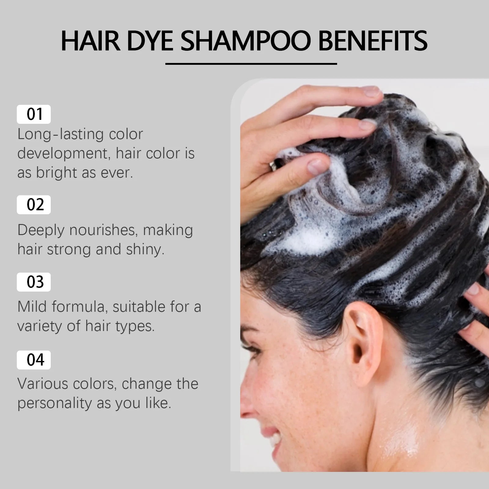 Instant Hair Color Dye Shampoo for Nourishing and Gray Coverage - 11