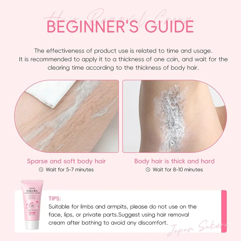 Gentle Painless Hair Removal Cream for Sensitive Body Areas - 4