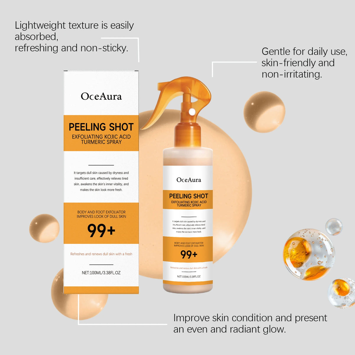 Exfoliating Brightening Spray for Body and Feet