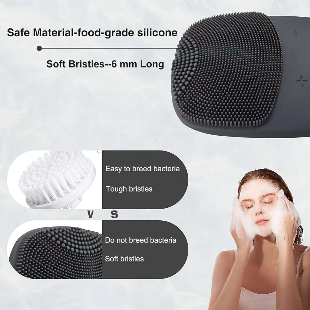 Electric Silicone Facial Cleansing Brush and Face Massager