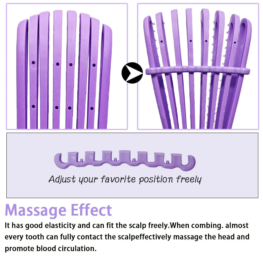 5 Piece Hair Detangling Comb and Styling Brush Set for Curly Hair