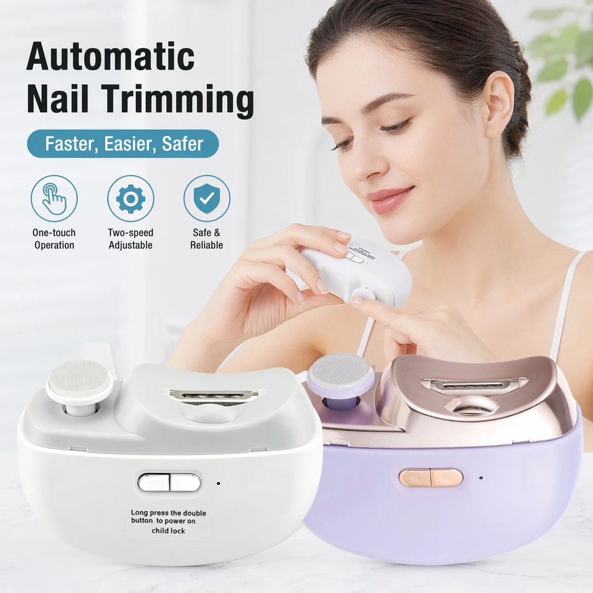 Electric Automatic Nail Trimmer and Polisher for Safe Nail Care