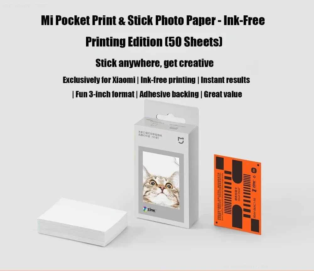 Mijia ZINK Pocket Printer Paper Self-Adhesive Photo Printing Sheets - 8