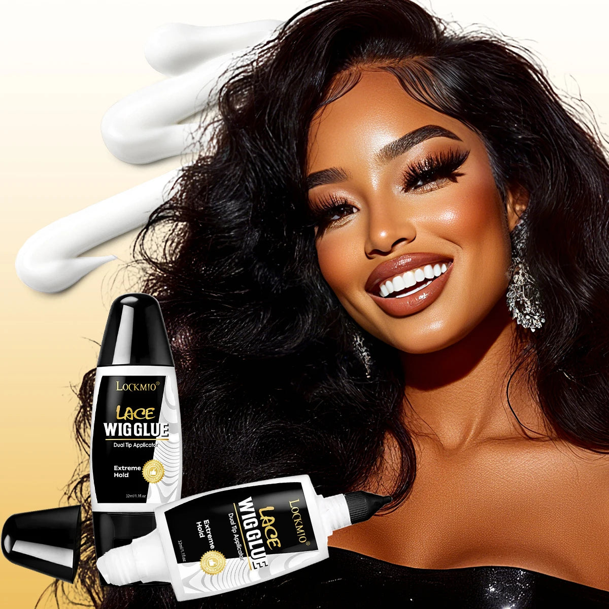 Lace Wig Glue Adhesive and Remover Set with Dual Ended Applicator