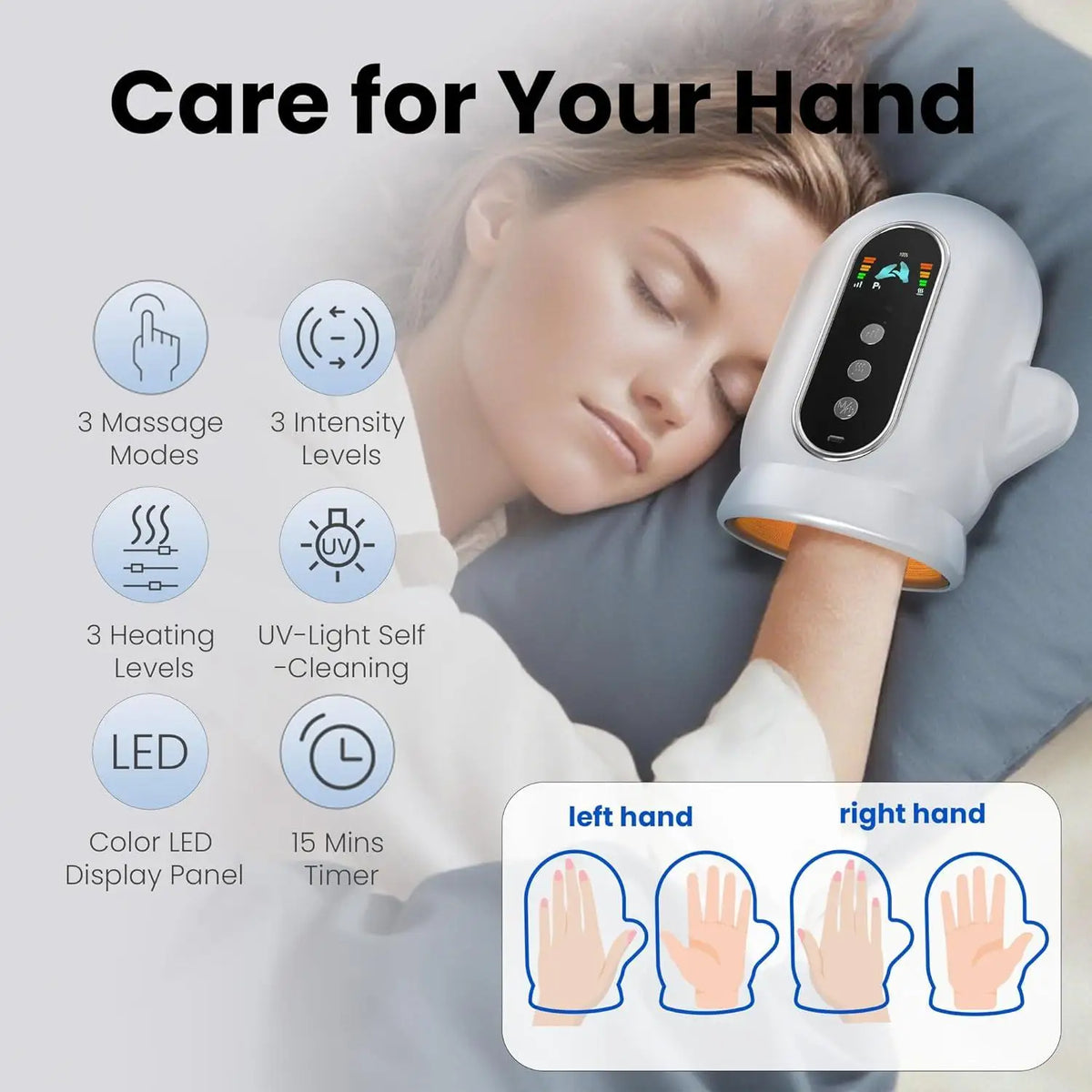 Electric Hand Massager with Heat and Compression