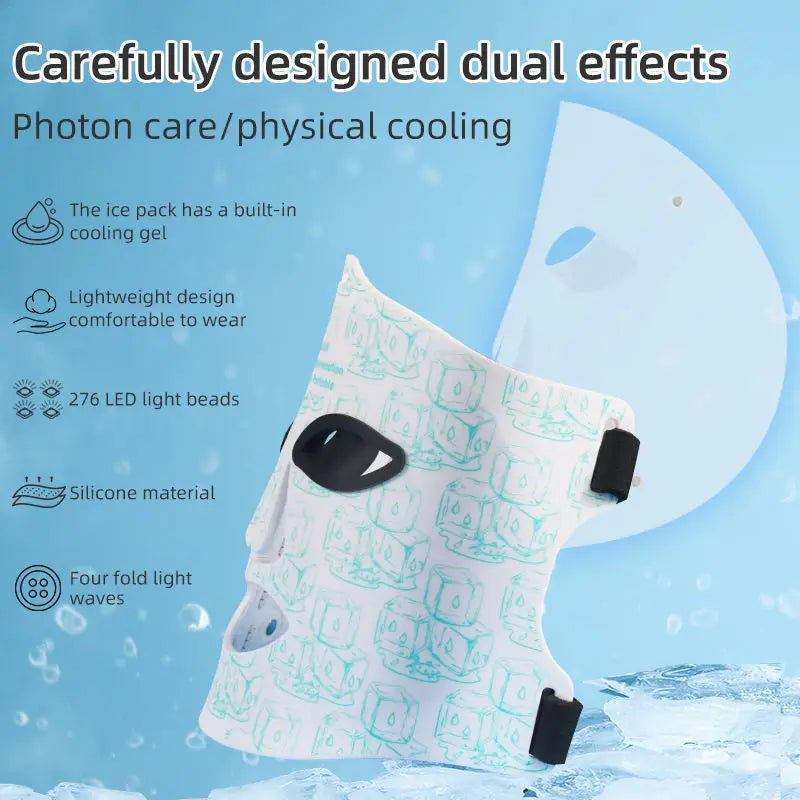 LED Red Light Therapy Face Mask with Cooling Gel Pack - 2