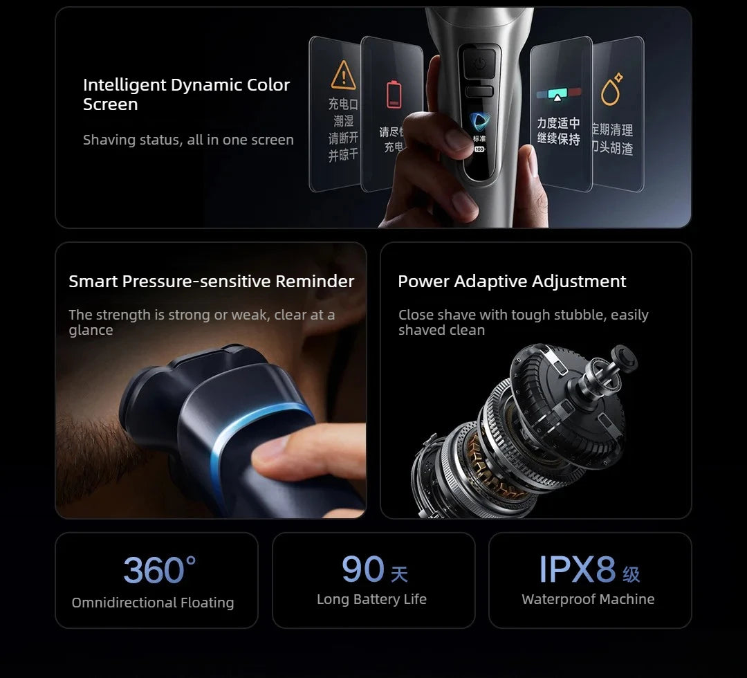 MIJIA Electric Shaver Pro 360 Floating Head Waterproof Beard Trimmer - 9