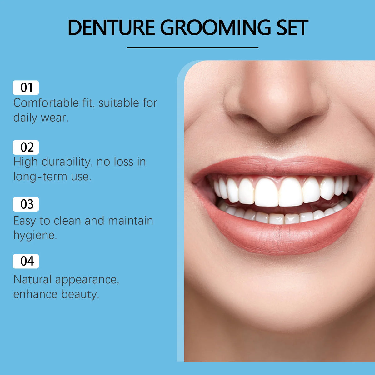 Temporary Silicone Denture Set for Smile Restoration